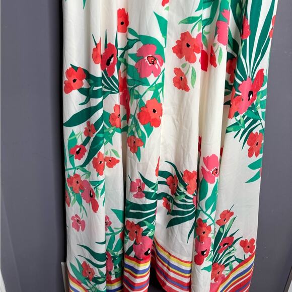 Vince Camuto Pink and Green Floral Sleeveless Maxi Dress Size 4 - Picture 3 of 9